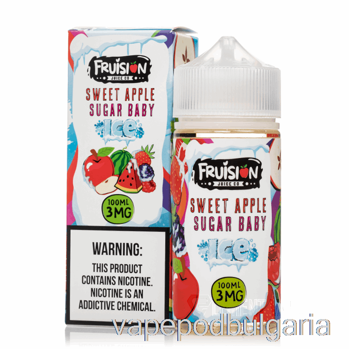 Vape Течности ледена сладка ябълка захар Baby - Fruision Juice Co - 100ml 3mg